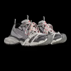 Sneaker BALENCIAGA 3XL maille polyuréthane gris blanc rouge