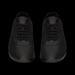 Sneaker basket basse SAINT LAURENT Bump à lacets cuir veau lisse noir