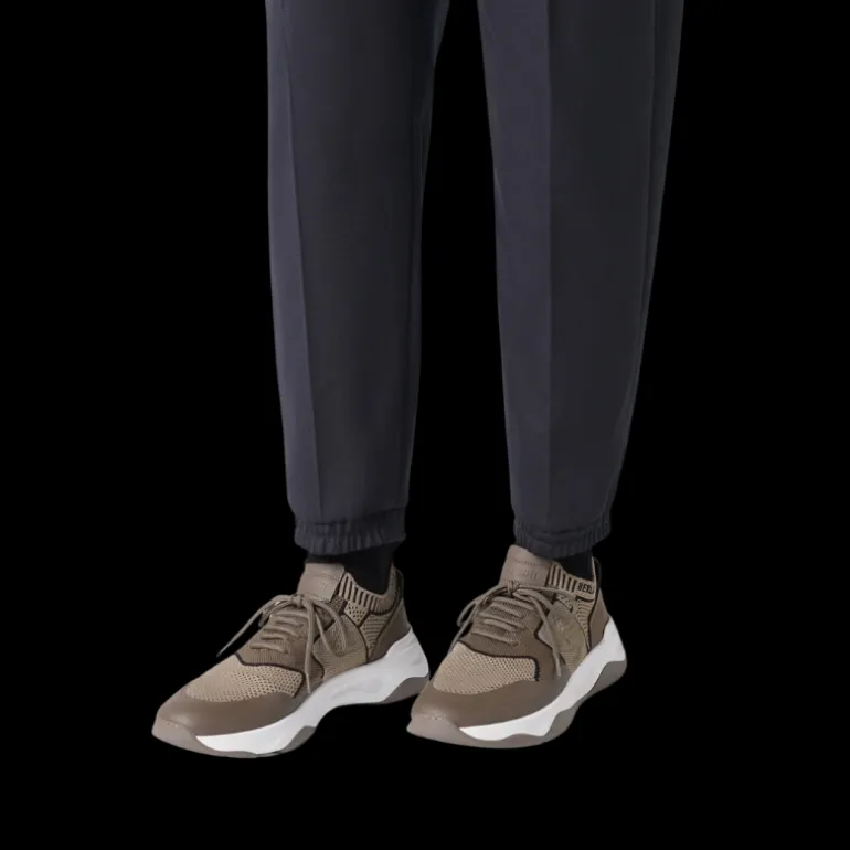 Sneaker basse BERLUTI Shadow Maille beige Cuir Veau Film Gomme