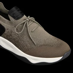 Sneaker basse BERLUTI Shadow maille Scritto kaki cuir veau