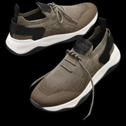 Sneaker basse BERLUTI Shadow maille Scritto kaki cuir veau