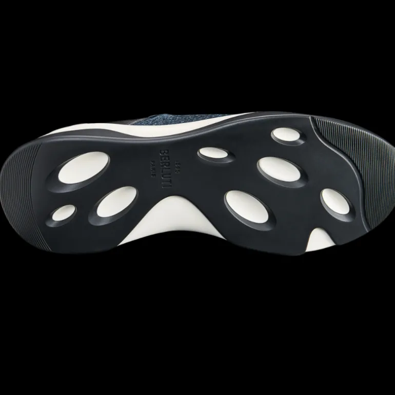 Sneaker basse BERLUTI Shadow maille Scritto bleu deagradé cuir veau