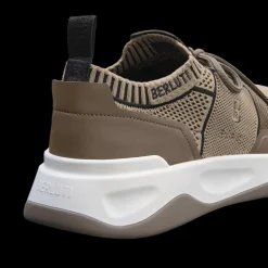 Sneaker basse BERLUTI Shadow Maille beige Cuir Veau Film Gomme