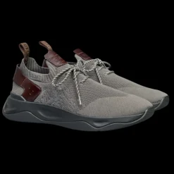 Sneaker BERLUTI Shadow scritto Maille gris anthracite Cuir marron
