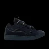 Sneakers baskets LANVIN Curb cuir daim veau noir