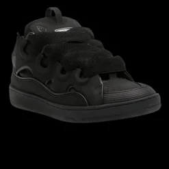 Sneakers baskets LANVIN Curb cuir daim veau noir