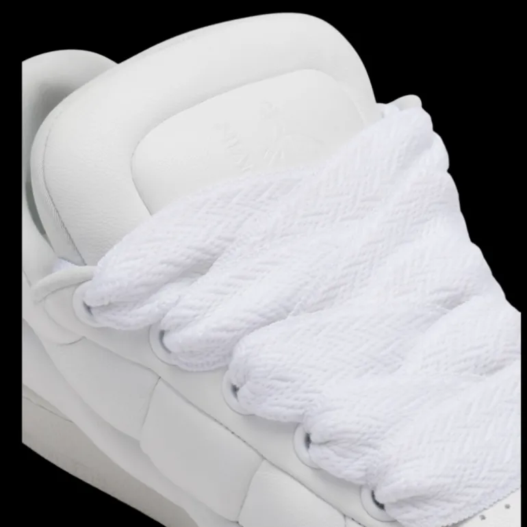 Sneakers baskets LANVIN oversize Curb XL cuir veau blanc