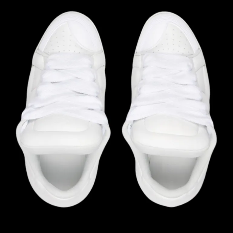 Sneakers baskets LANVIN oversize Curb XL cuir veau blanc