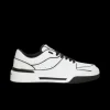 Sneakers DOLCE & GABBANA New Roma cuir veau blanc noir effet 3D logo talon noir