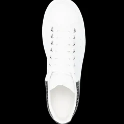 Sneakers lacets ALEXANDER MCQUEEN Oversize cuir blanc talon argent perforé