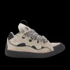 Sneakers LANVIN Curb cuir veau beige noir
