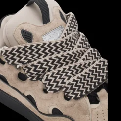 Sneakers LANVIN Curb cuir veau beige noir