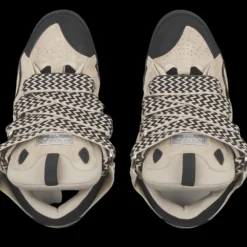 Sneakers LANVIN Curb cuir veau beige noir