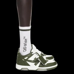 Sneakers OFF WHITE Out of Office cuir blanc vert kaki