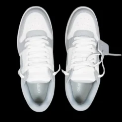 Sneakers OFF WHITE Out of Office cuir blanc gris bleuté