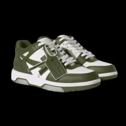 Sneakers OFF WHITE Out of Office cuir blanc vert kaki