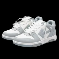 Sneakers OFF WHITE Out of Office cuir blanc gris bleuté