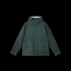 STONE ISLAND Blouson zippé à capuche nylon vert bouteille MEMBRANA 3L TC