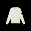 STONE ISLAND Pull ras-du-cou coton bio nylon écru bord roulotté