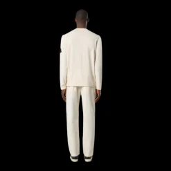 STONE ISLAND Pull ras-du-cou coton bio nylon écru bord roulotté