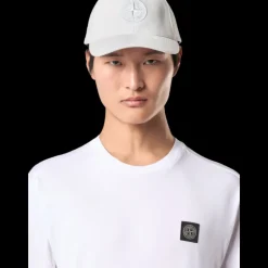 STONE ISLAND T-shirt col rond jersey coton rose écusson logo poitrine