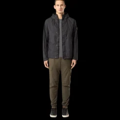 STONE ISLAND Veste à capuche zippée nylon recyclé Crinkle Reps noir
