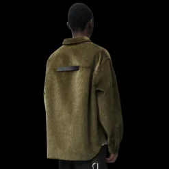 Surchemise LOEWE coton cachemire velours vert kaki