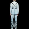 Surchemise OFF WHITE jean bleu poche poitrine rabat Arrow flèche dos