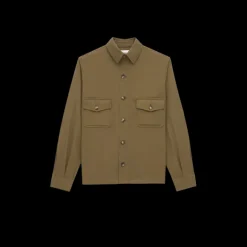 Surchemise SAINT LAURENT sergé de coton kaki poches rabat boutons