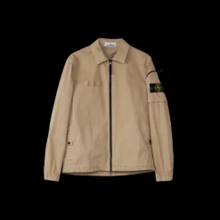 Surchemise STONE ISLAND coton beige effet vintage poche manche Compass