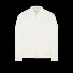 Surchemise STONE ISLAND GHOST PIECE coton blanc poche poitrine