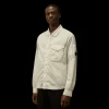 Surchemise zippée CP COMPANY nylon Chrome-R gris bleu poche poitrine