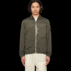 Surchemise zippée STONE ISLAND nylon métal Econyl poche poitrine