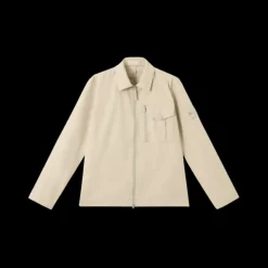 Surchemise zippée  STONE ISLAND Ghost coton beige badge ton sur ton