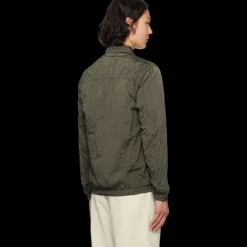 Surchemise zippée STONE ISLAND nylon métal Econyl poche poitrine