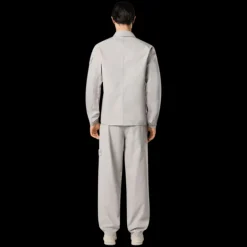 Surchemise zippée  STONE ISLAND Ghost coton gris badge ton sur ton