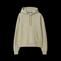 Sweat à capuche BURBERRY jersey coton épais beige motif chevalier