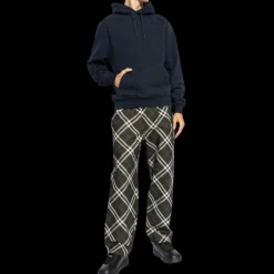 Sweat à capuche BURBERRY jersey coton épais bleu marine motif chevalier