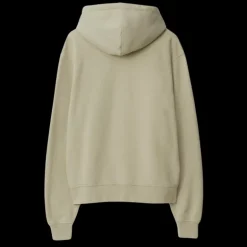 Sweat à capuche BURBERRY jersey coton épais beige motif chevalier