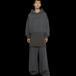 Sweat à capuche DOLCE & GABBANA court jersey coton gris imprimé logo