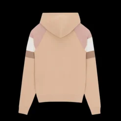 Sweat à capuche SAINT LAURENT coton nude rose broderie logo