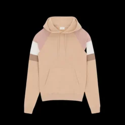 Sweat à capuche SAINT LAURENT coton nude rose broderie logo