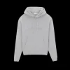 Sweat shirt à capuche SAINT LAURENT Hoodie coton gris signature broderie signature