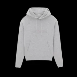 Sweat shirt à capuche SAINT LAURENT Hoodie coton gris signature broderie signature