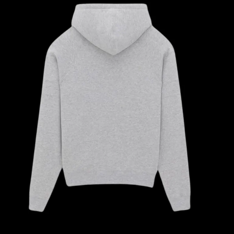 Sweat shirt à capuche SAINT LAURENT Hoodie coton gris signature broderie signature