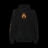 Sweat-shirt à capuche BALENCIAGA Burning Unity coton noir flamme orange