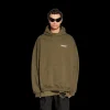 Sweat-shirt à capuche BALENCIAGA molleton coton kaki Vague Political Campaign