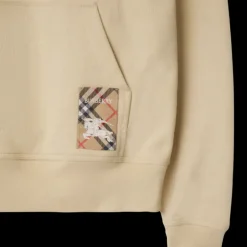 Sweat-shirt à capuche BURBERRY patch étiquette check beige