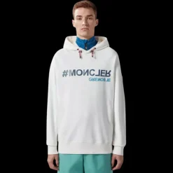 Sweat-shirt à capuche coton blanc Moncler Grenoble