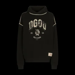 Sweat-shirt à capuche DOLCE & GABBANA Palermo coton noir logo blason beige